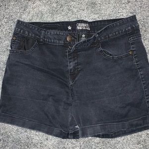 Black jean shorts